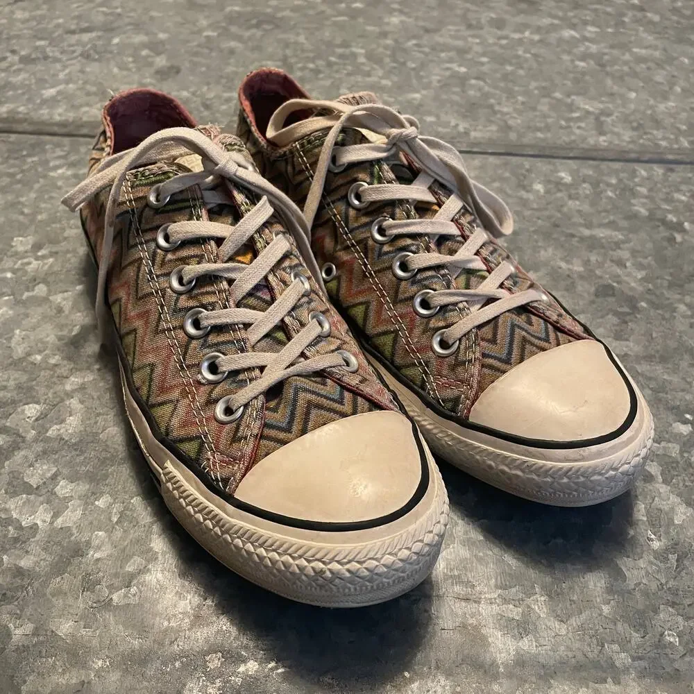 Converse All Star Missoni Zig Zag Pattern Low Top Sneakers Shoes Mens 6 Womens 8